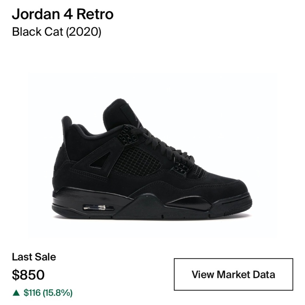 Jordan retro 4 black cat 5.5y